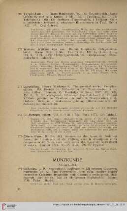 Münzkunde (Nr. 274-287)