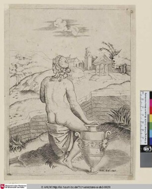 Femme assise près d'un vase [Frau neben einer Vase sitzend]
