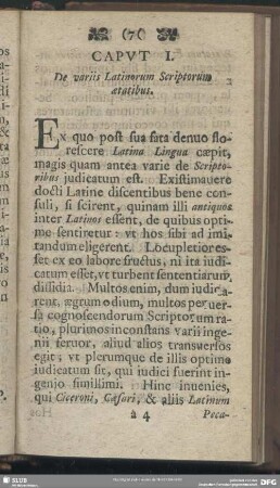 Caput I. De variis Latinorum Scriptorum aetatibus