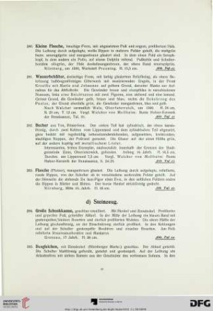 d.) Steinzeug (Nr. 284-313)