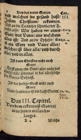 Das III. Capittel. Von dem erkentniß Gottes/ was seinen willen belanget.