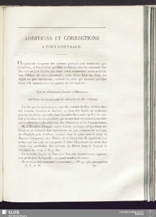 Additions et corrections à tout l'ouvrage