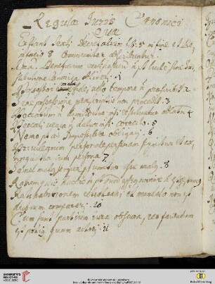 Rechtsregeln, Regulae Iuris Canonici Quae