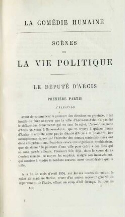 La Comédie humaine. Scènes de la vie politique