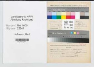 Entnazifizierung Karl Hofmann, geb. 14.06.1897 (Stadtsekretaer)