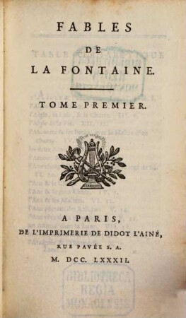 Fables De La Fontaine, 1