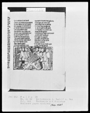 Rudolf von Ems, Weltchronik — Schlacht gegen die Moabiter, Folio 169recto