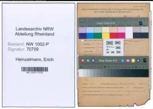 Entnazifizierung Erich Heinzelmann , geb. 19.01.1892 (Wachmann)