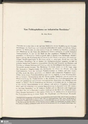 Vom Frühkapitalismus zur industriellen Revolution