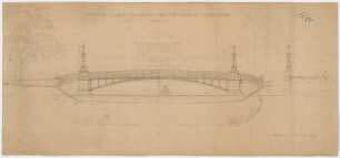 Thiersch, August ; München - Nymphenburg; Ludwig - Ferdinand - Brücke - Teilgrundriss, Ansicht