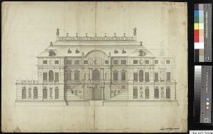 Aufriss der Ost- oder Westseite des Palais mit Erweiterungsplanung (Variante)