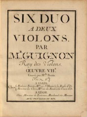 Six duo a deux violons : oeuvre VIIe