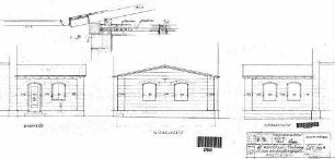 Kirchheim (Neckar): Empfangsgebäude Ansichten Bahn-,Giebel- u.Zufahrtseite