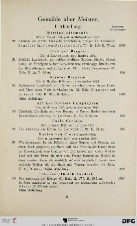 Gemälde alter Meister: I. Abteilung (Nr. 90-108)