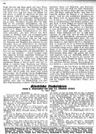 Kirchliche Nachrichten : vom 7.September bis zum 12.Oktober 1930