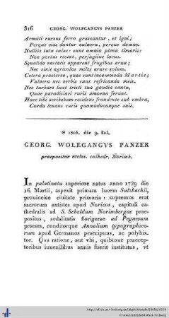 Georgius Wolfgangus Panzer.