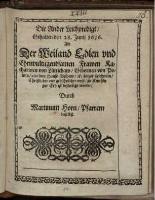 Die ander Leichpredigt