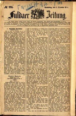Ausgabe vom Samstag, den 01. Oktober 1881.