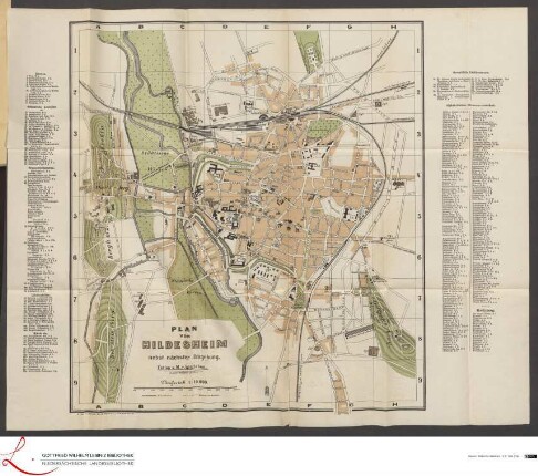 Plan von Hildesheim nebst nächster Umgebung.