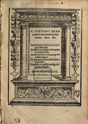 C. Svetonii Tranquilli de uita duodecim Caesarum, Libri XII.