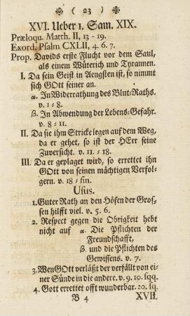 XVI. Ueber I. Sam. XIX.