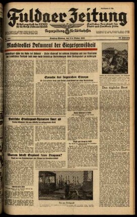 Ausgabe vom Samstag, den 03. Oktober 1942.