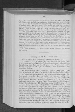 Sitzung am 15. December 1891.