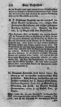 Anleitung zu den vornehmsten mathematischen Wissenschaften. 8.verm.Aufl.