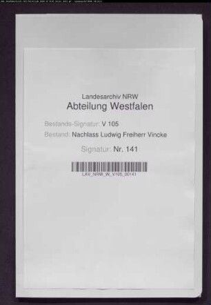 1 Brief von H. A. Wintersbach in Siegen