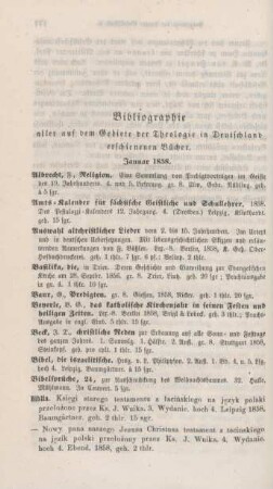 178- 184 Bibliographie deutscher theologischer Bücher
