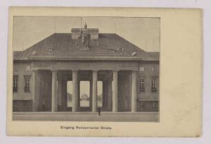 Eingang Reitzenhainer Straße [Intern. Baufachausstellung mit Sonderausstellungen Leipzig 1913 : Offizielle Postkarte]