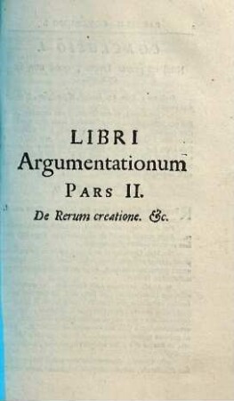 Liber argumentationum super praecipuas theologiae difficultates, 2. De rerum creatione etc.