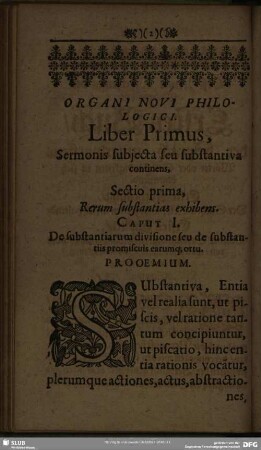 Liber Primus, Sermonis subjecta seu substantiva ...