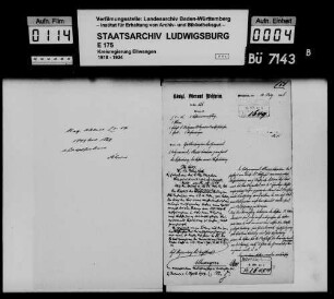 Schuldenwesen der Gesamt- und Teilgemeinde Plüderhausen