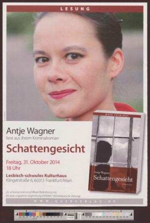 Antje Wagner : liest aus ihrem Kriminalroman Schattengesichter