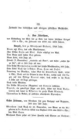 eine Zeittafel d. bibl. u. übrigen jüd. Geschichte bis z. Gegenwart