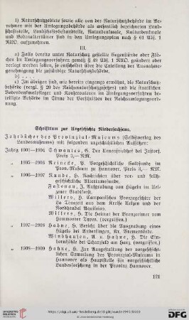 Schrifttum zur Urgeschichte Niedersachsens