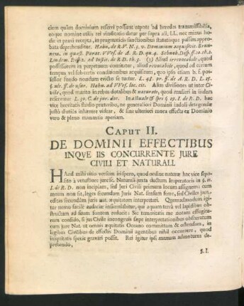 Caput II. De Dominii Effectibus Inque Iis Concurrente Jure Civili Et Naturali.