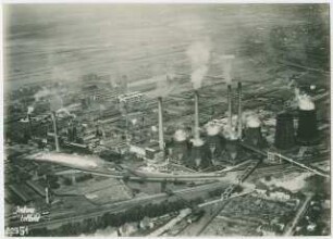Elektrochemischen Werke Bitterfeld (IG Farben AG), Bitterfeld Kraftwerk Süd der IG Farbenindustrie AG: Luftansicht, Gesamtansicht