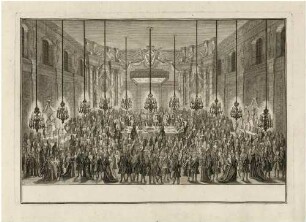 Öffentliches Hochzeitsmahl im Theatersaal der Favorita 1719
