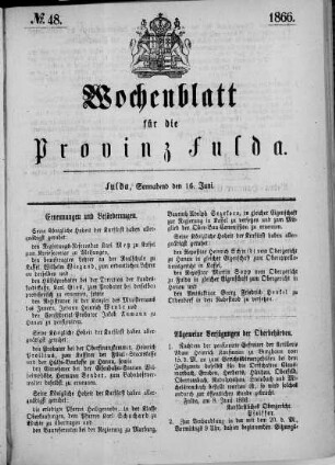 Nr. 48, Ausgabe vom 16. Juni 1866