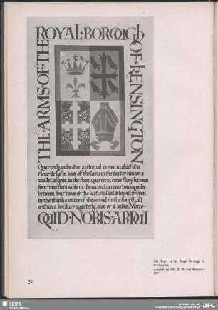 Seitengestaltung zu „The Arms of the Royal Borough of Kensington"
