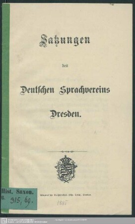 Satzungen des Deutschen Sprachvereins Dresden