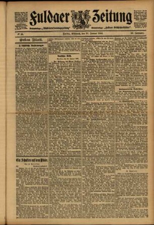 Erste Ausgabe vom Mittwoch, den 31. Januar 1906.