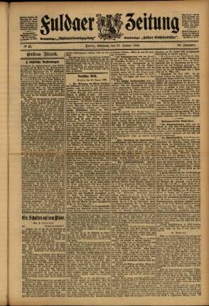 Erste Ausgabe vom Mittwoch, den 31. Januar 1906.