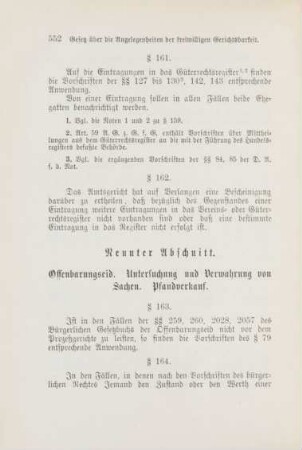Neunter Abschnitt. Offenbarungseid. Untersuchung und Verwahrung von Sachen. Pfandverkauf