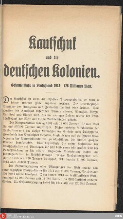 Kautschuk und die deutschen Kolonien