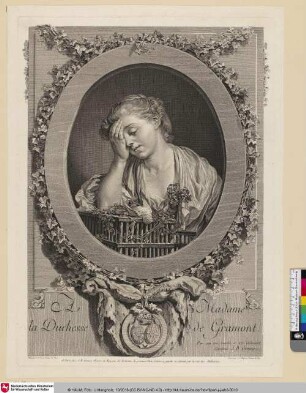 [Junge Frau, die um ihren toten Vogel trauert; Jeune fille pleurant son oiseau mort]