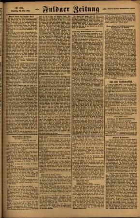 Zweite Ausgabe vom Samstag, den 22. Mai 1920.