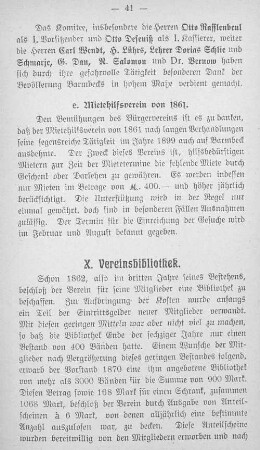 X. Vereinsbibliothek.
